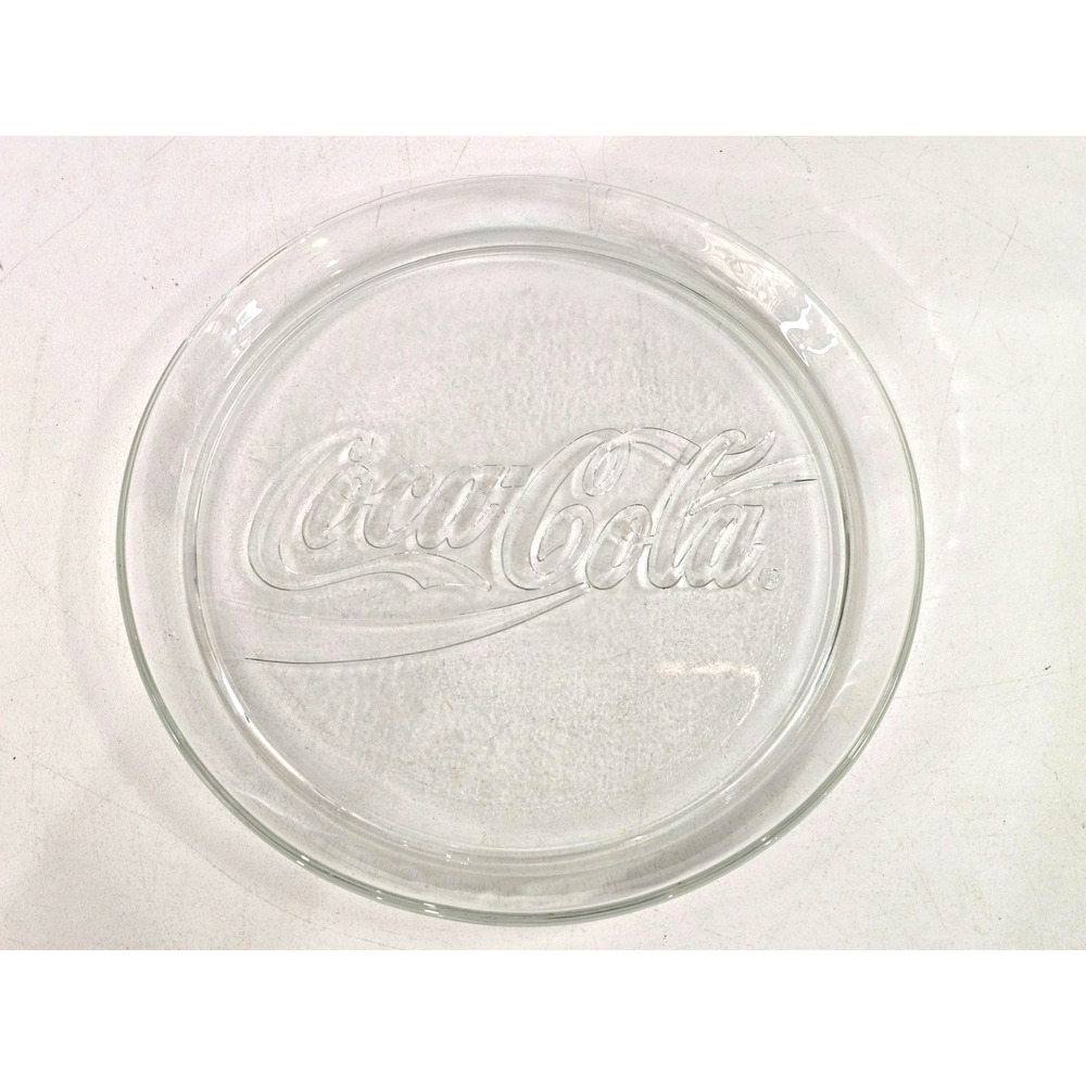 Vintage 13" Coca Cola Embossed Glass Serving Dish / Plate
